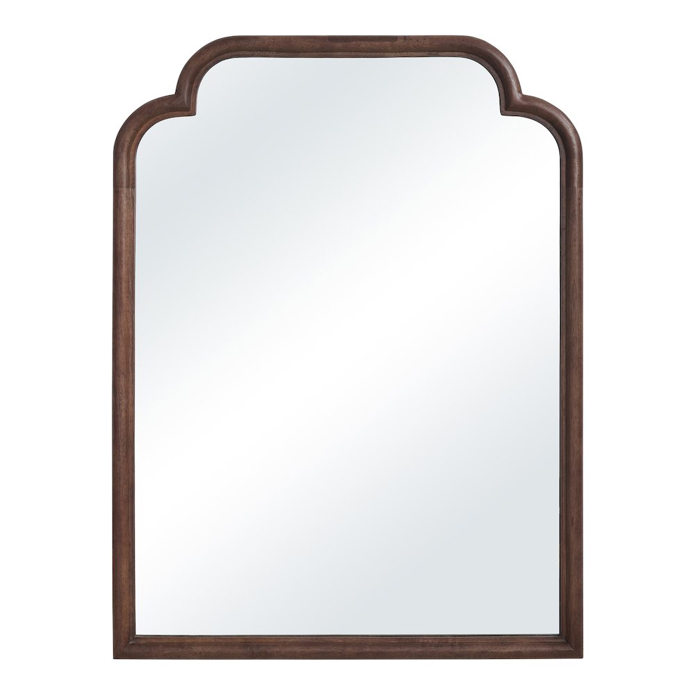 Octavian 40" H x 30" W Wall Mirror, Walnut. Picture 1