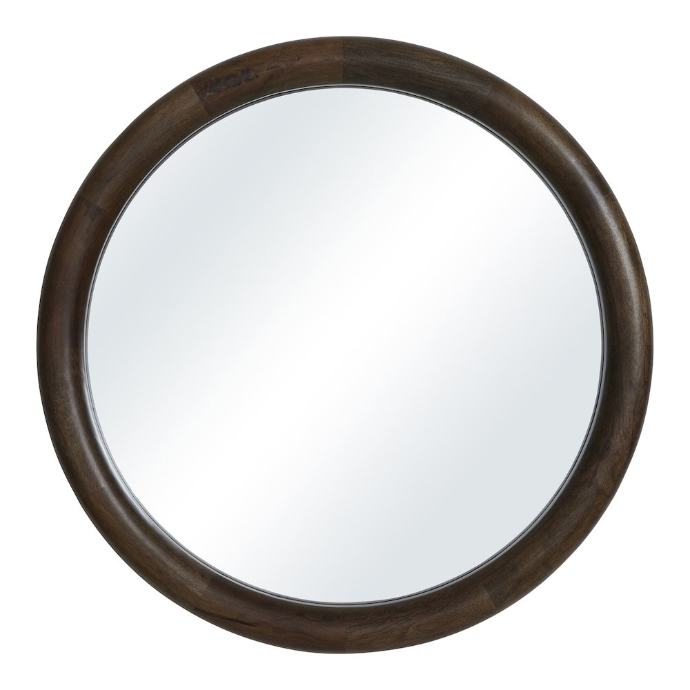 Floresta 40" H x 40" W Wall Mirror, Dark Walnut. Picture 1