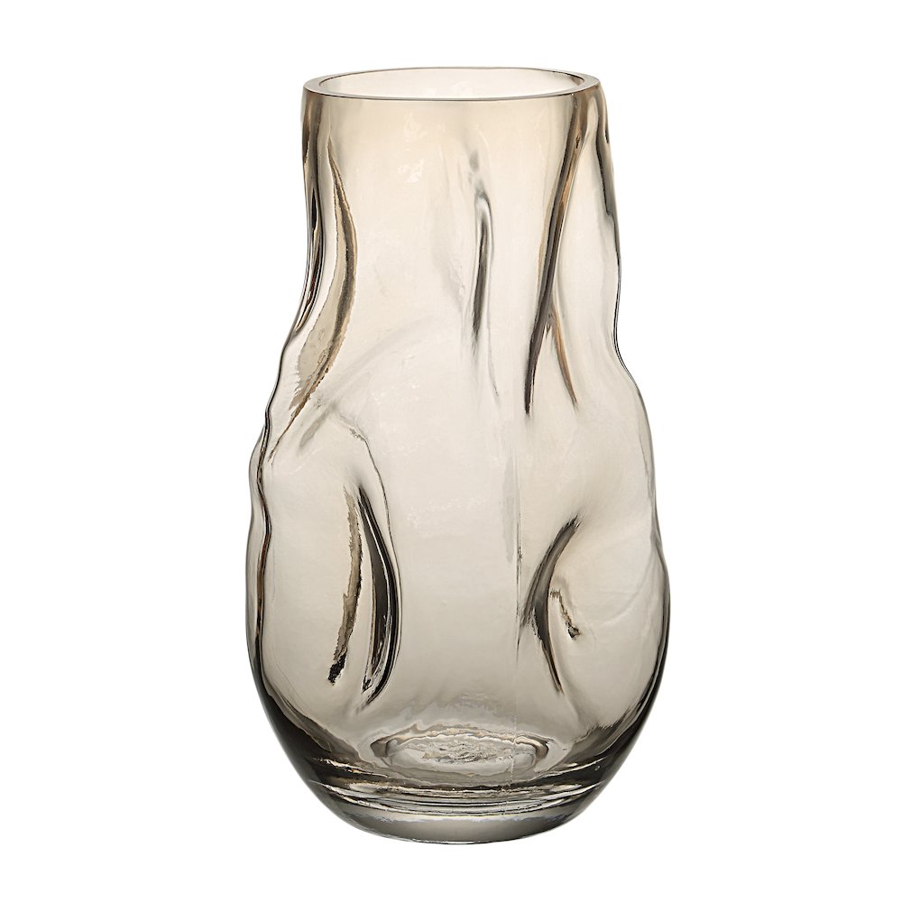 Tawny Glass Vase In Beige Color. Picture 3