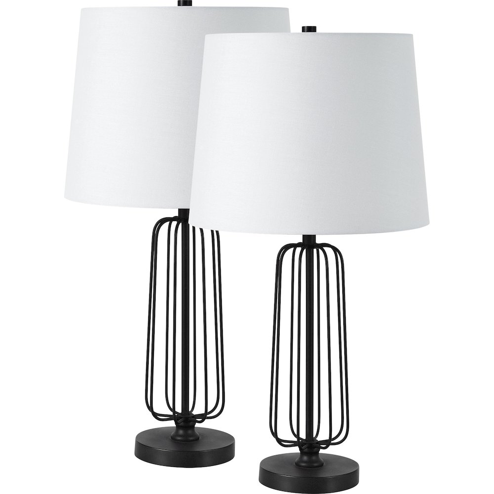 Shadia 24.75" Length Table Lamp- Set of two, Matte Black. Picture 1