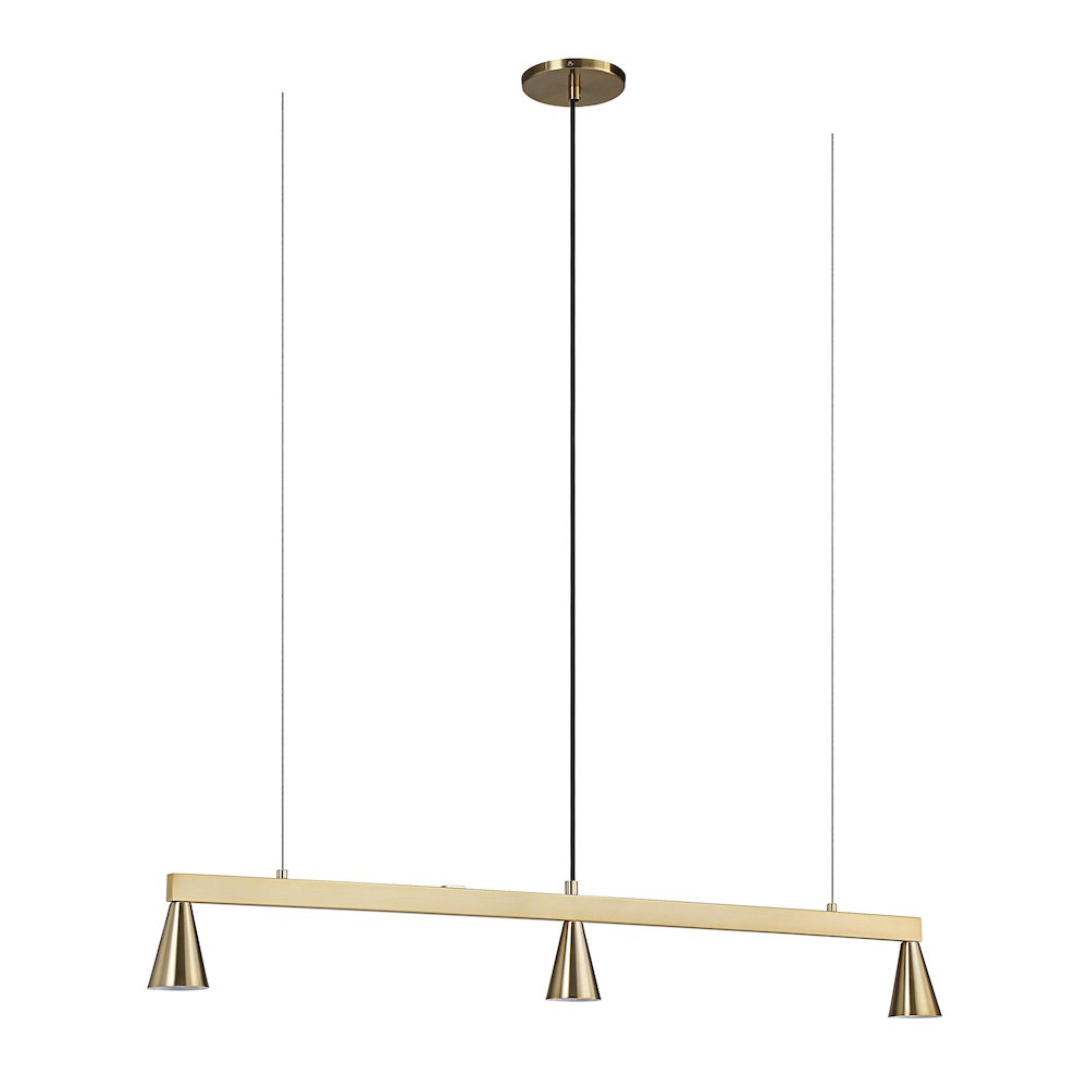 Linea 42" Wide 3-Light Chandelier, Champagne. Picture 1