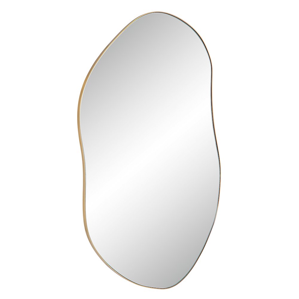 Noria 45" Tall Irregular Rectangular Oval Mirror, Burnished Brass. Picture 3
