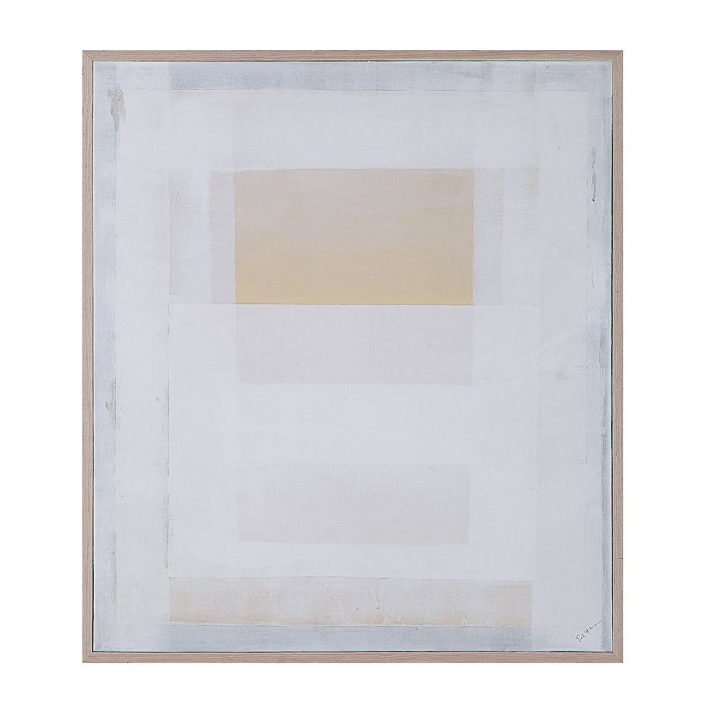 Morgen 35" Wide Canvas Art With Wood Frame, Cream. Picture 1