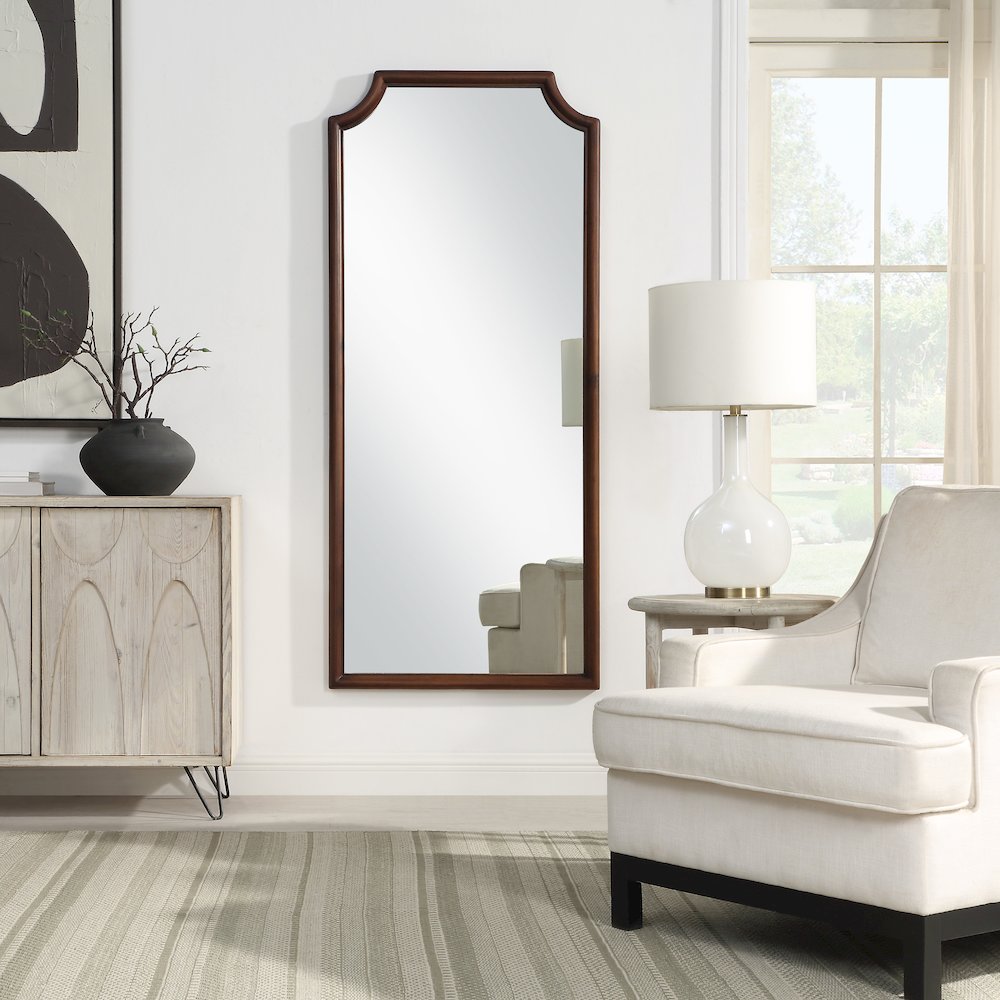 Otara 68" H x 30" W Wall Mirror, Brown. Picture 2