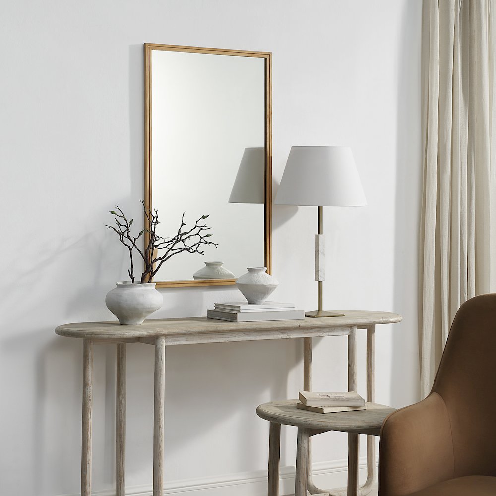 Canas 40" H x 24" W Wall Mirror, Brown. Picture 2