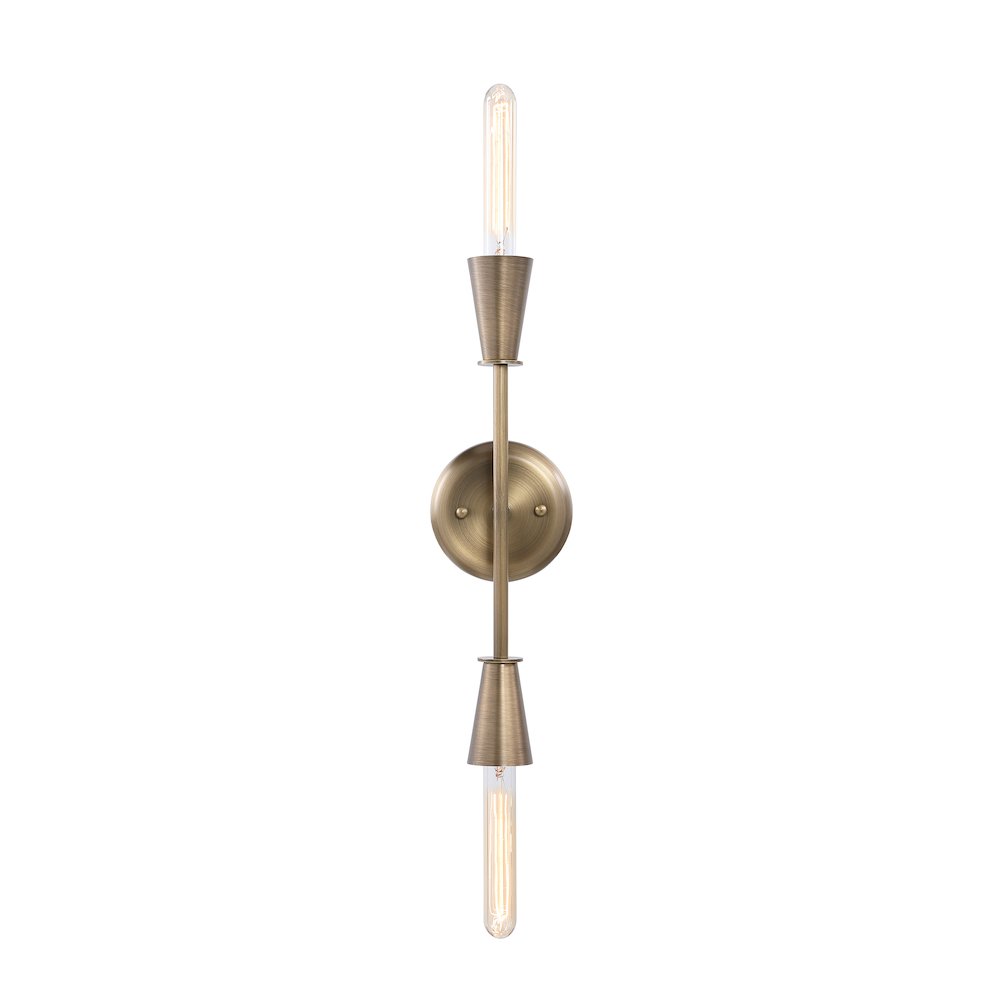 Mariana 17.25" Dark Antique Brushed Brass 2-Light Wall Sconce. Picture 2