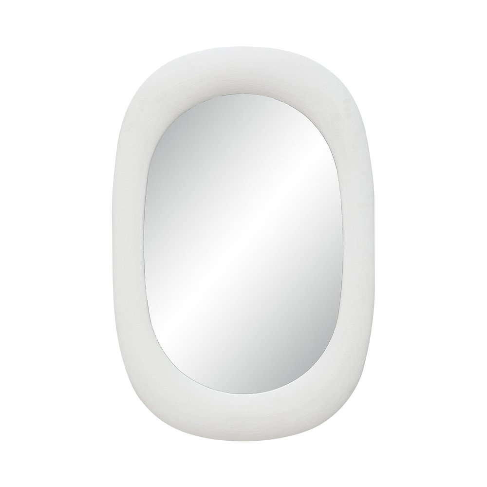 Galera 45" H x 30" W Wall Mirror, White Stucco. Picture 1