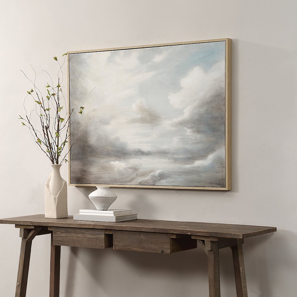 Anse 36" H x 48" W Canvas Art, White. Picture 2