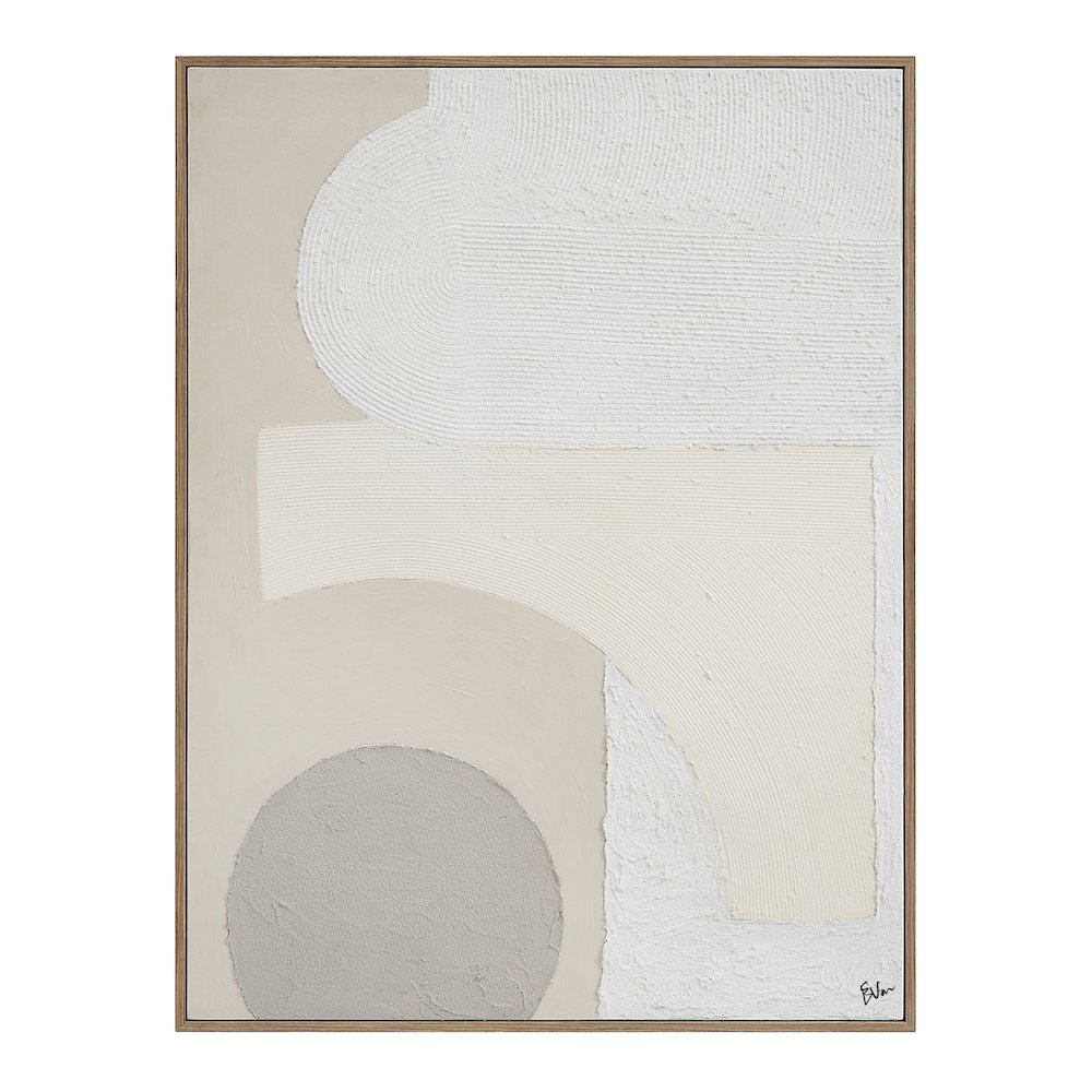 Canberra 48.2" Wide Canvas Art With Wood Frame, Oak. Picture 1