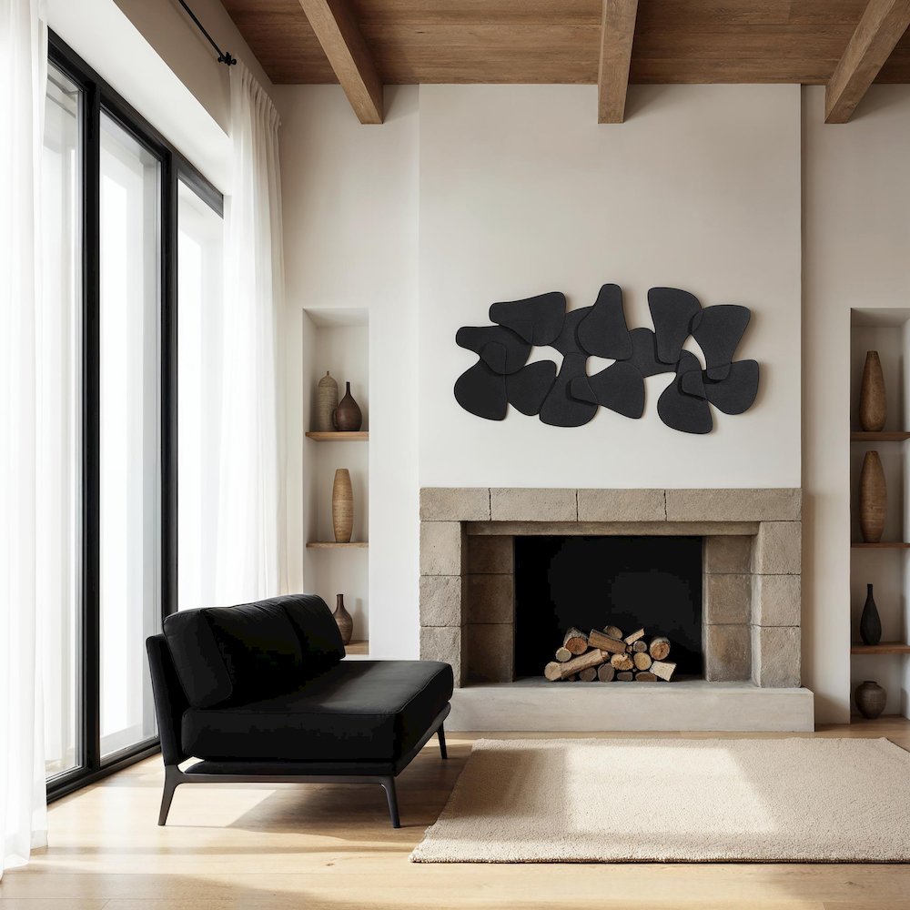 Scorpio 65" Wide Wall Decor, Texture Matte Black. Picture 2