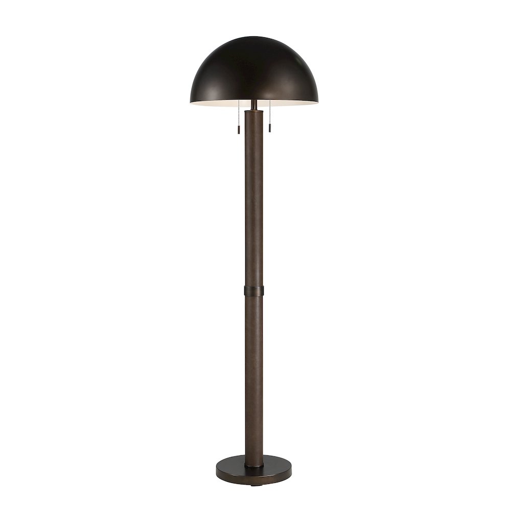 Incanta 68" Tall Dark Bronze Floor Lamp with Drum Iron Shade. Picture 2