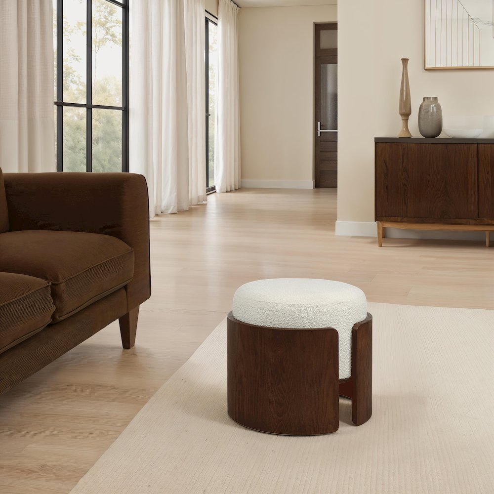 Capsula 18.0" Height Ottoman, Brown. Picture 2