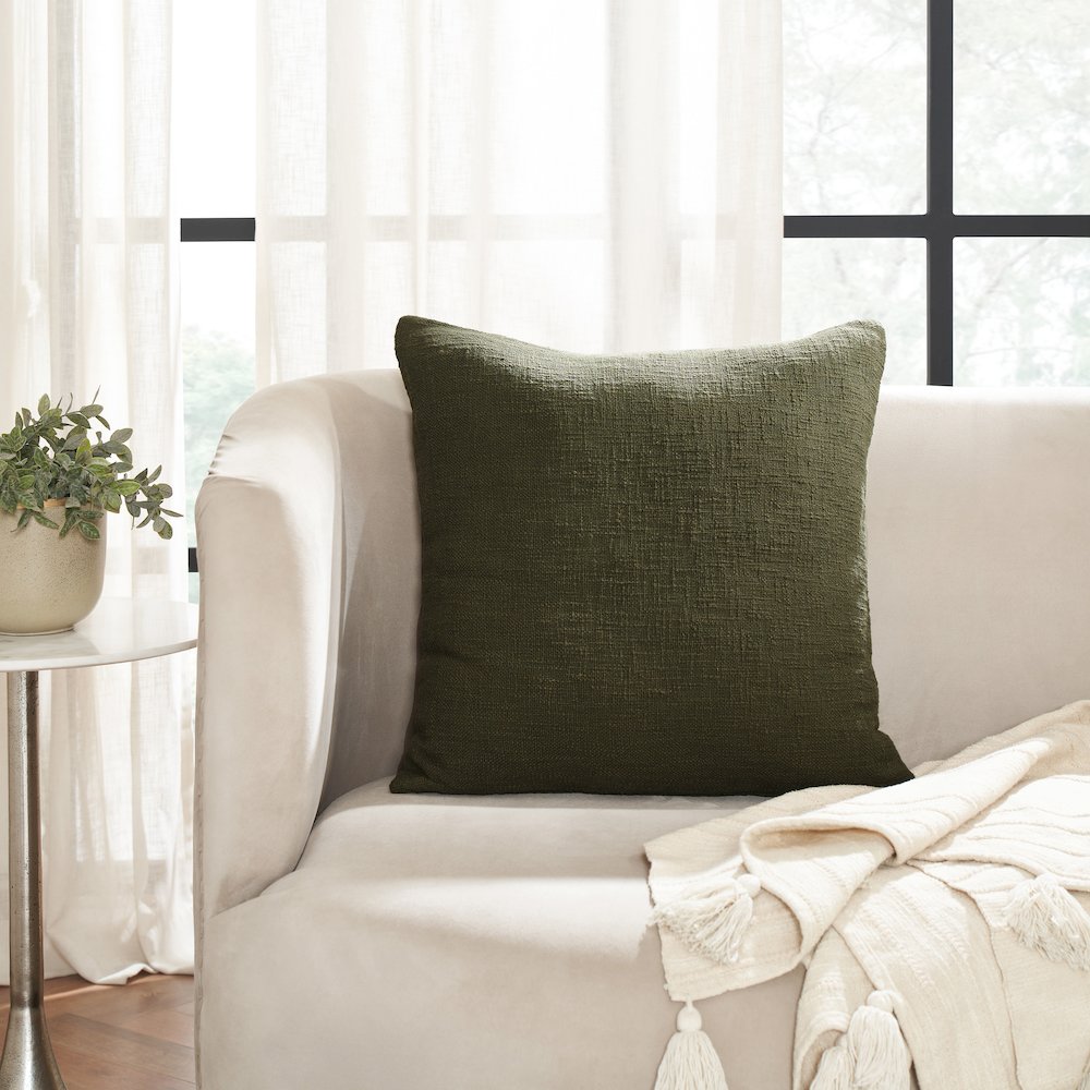Sandro 22 X 22 Indoor Pillow, Olive. Picture 2