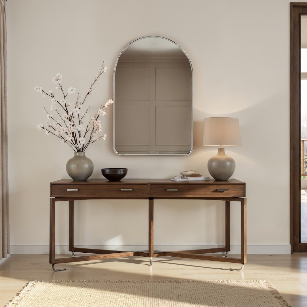 Cassis 36" H x 24" W Wall Mirror, Silver. Picture 2