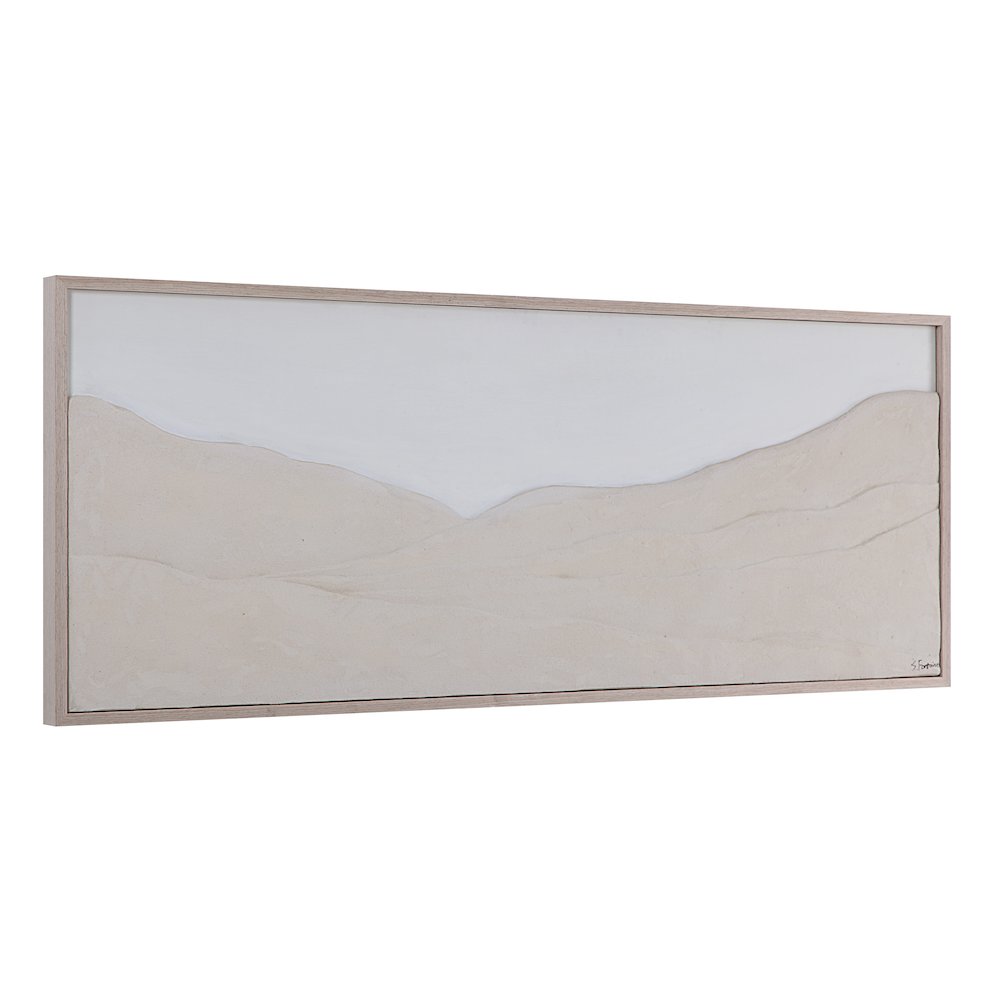 Bobier 60" Wide Wall Art With Wood Frame, Cream. Picture 3