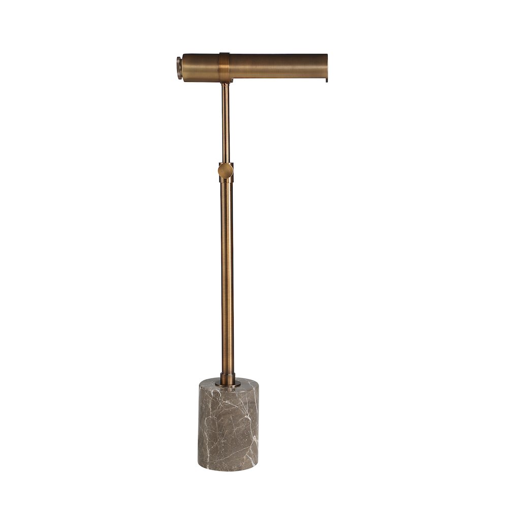 Gusle 55" Tall Dark Antique Brushed Bronze Floor Lamp with Tube Iron Shade. Picture 5