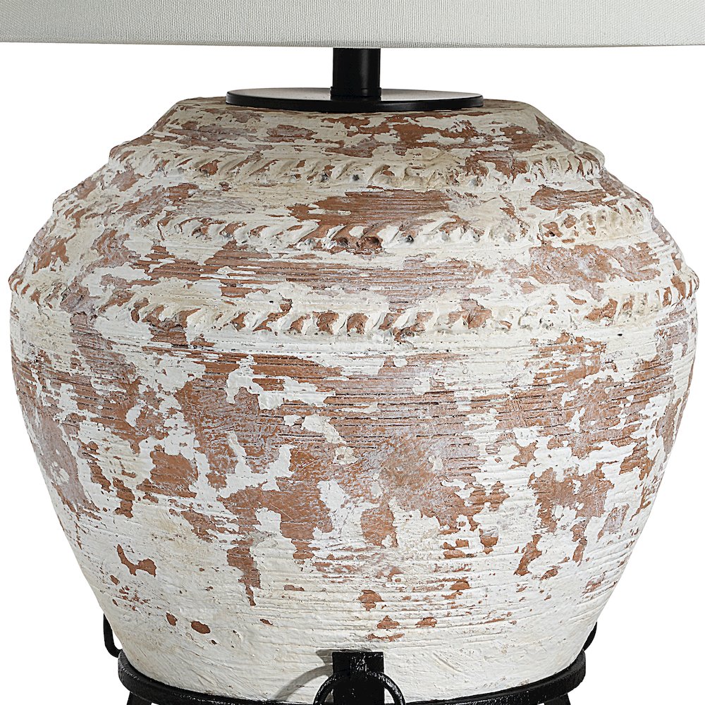 Silis 29.5" Height Table Lamps, Textured Ceramic (Off White And Brown). Picture 5