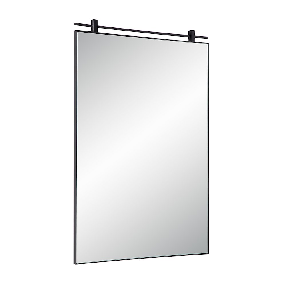 Titel 36" Tall Rectangular Mirror, Matte Black. Picture 3