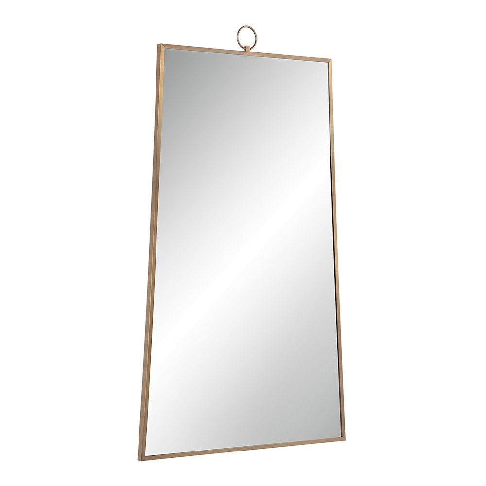Ariadne 42" Tall Rectangular Mirror, Burnished Brass. Picture 3