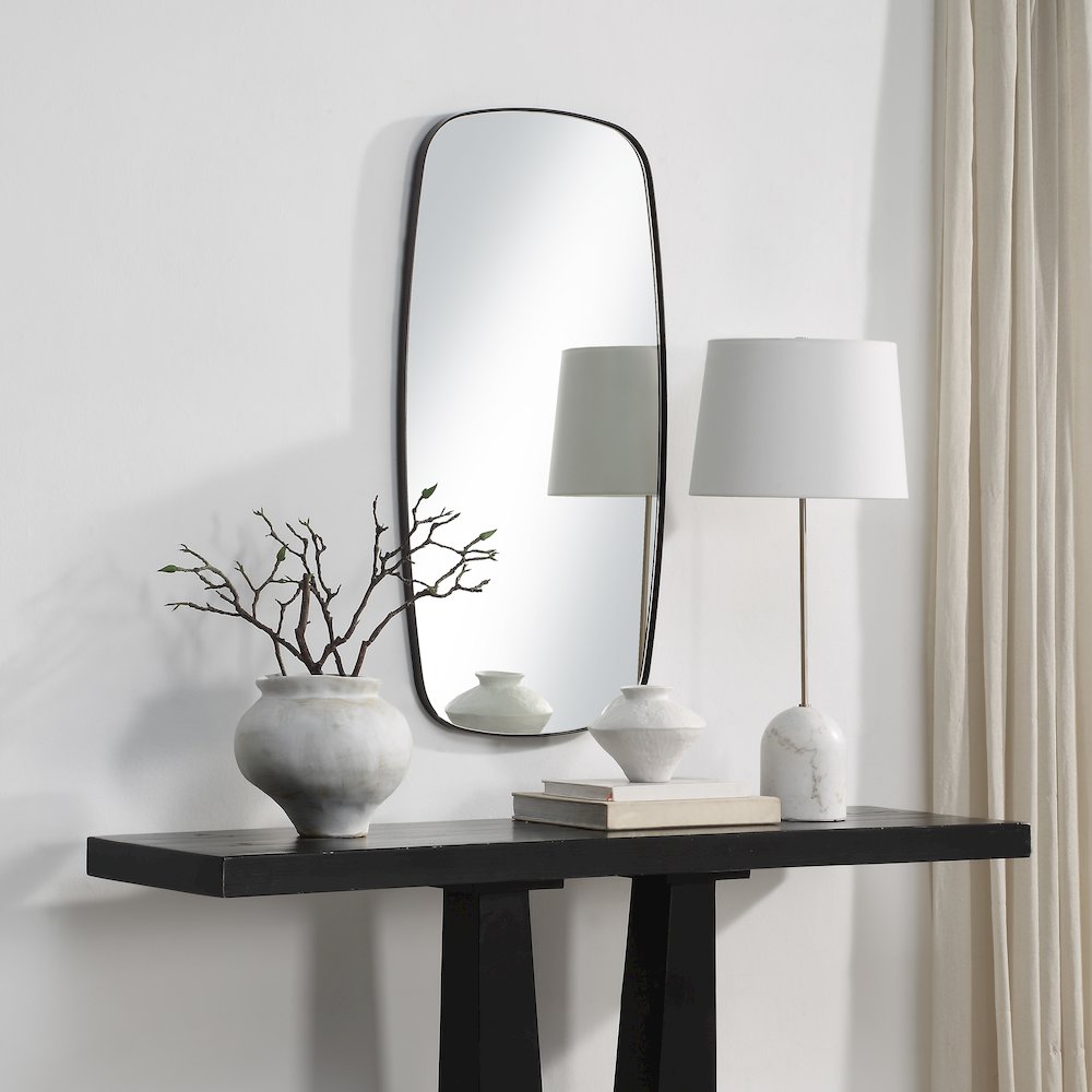 Nicoya 40" H x 20" W Wall Mirror, Brown. Picture 2