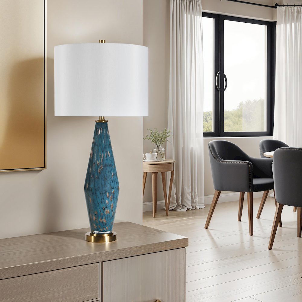 Milo 29.5" Height Table Lamps, Blue. Picture 2
