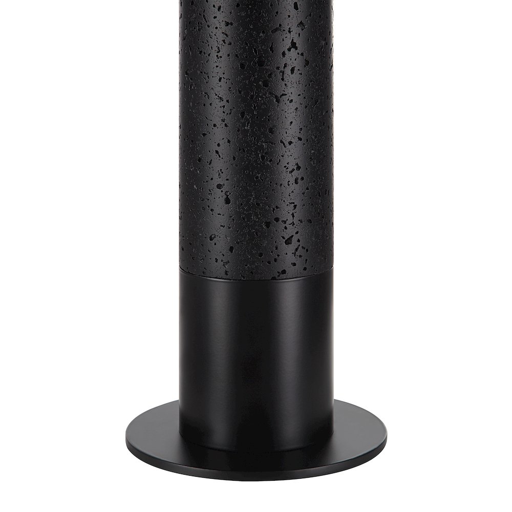 Kampen 28" Tall Matte Black Iron Table Lamp With Drum Linen Shade. Picture 3