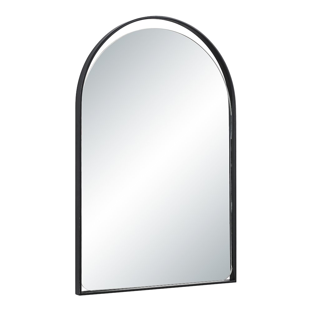 Maniola 30" H x 20" W Wall Mirror, Black. Picture 3