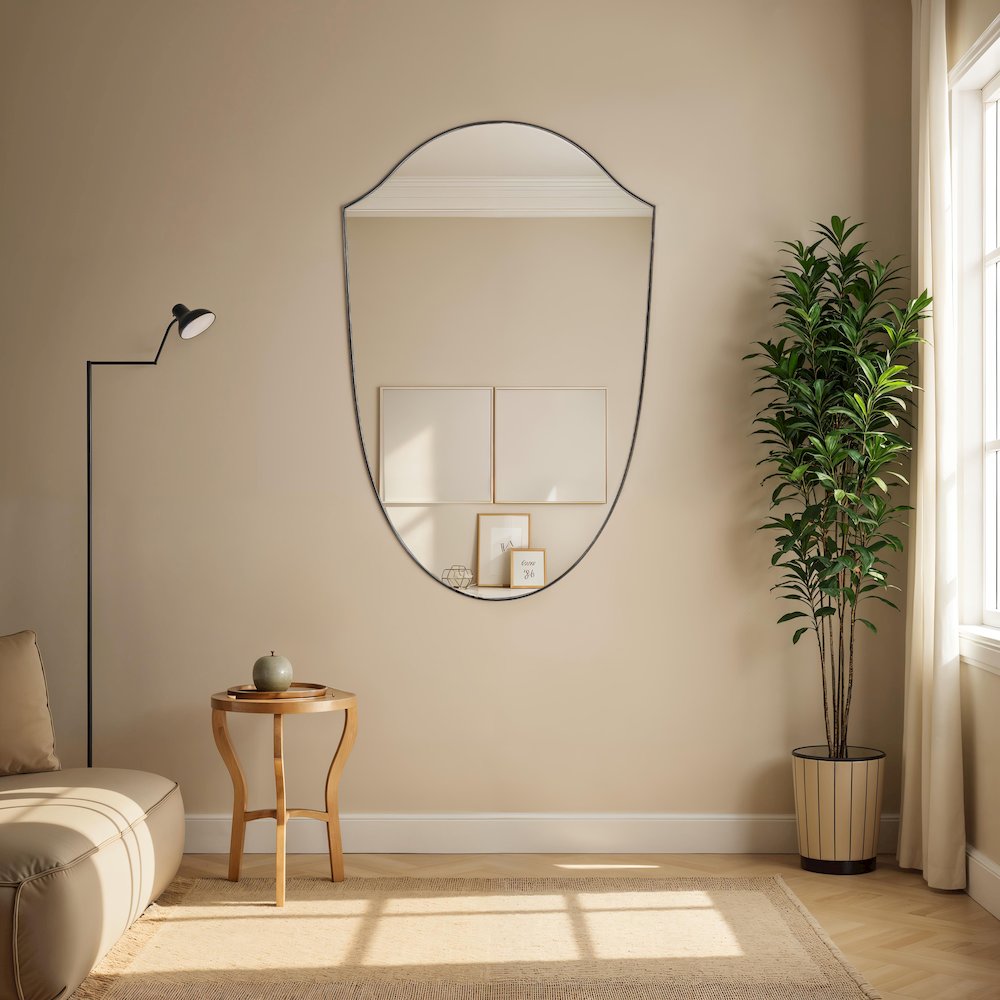 Reims 40" H x 26" W Wall Mirror, Yellow. Picture 2