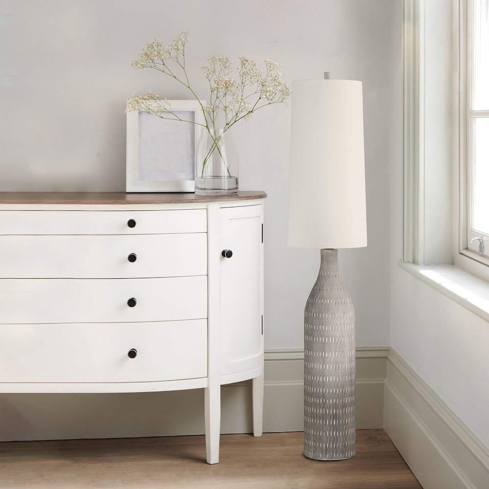 Crimsom 66.5" Height Floor Lamp, Cream. Picture 2