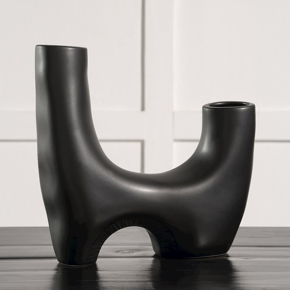 Doppio Vase In Black Color. Picture 2