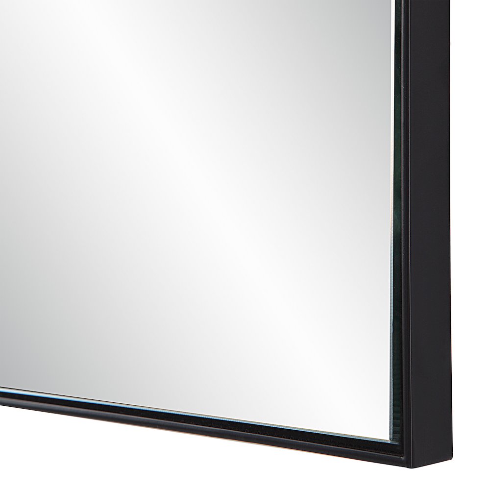 Titel 36" Tall Rectangular Mirror, Matte Black. Picture 5