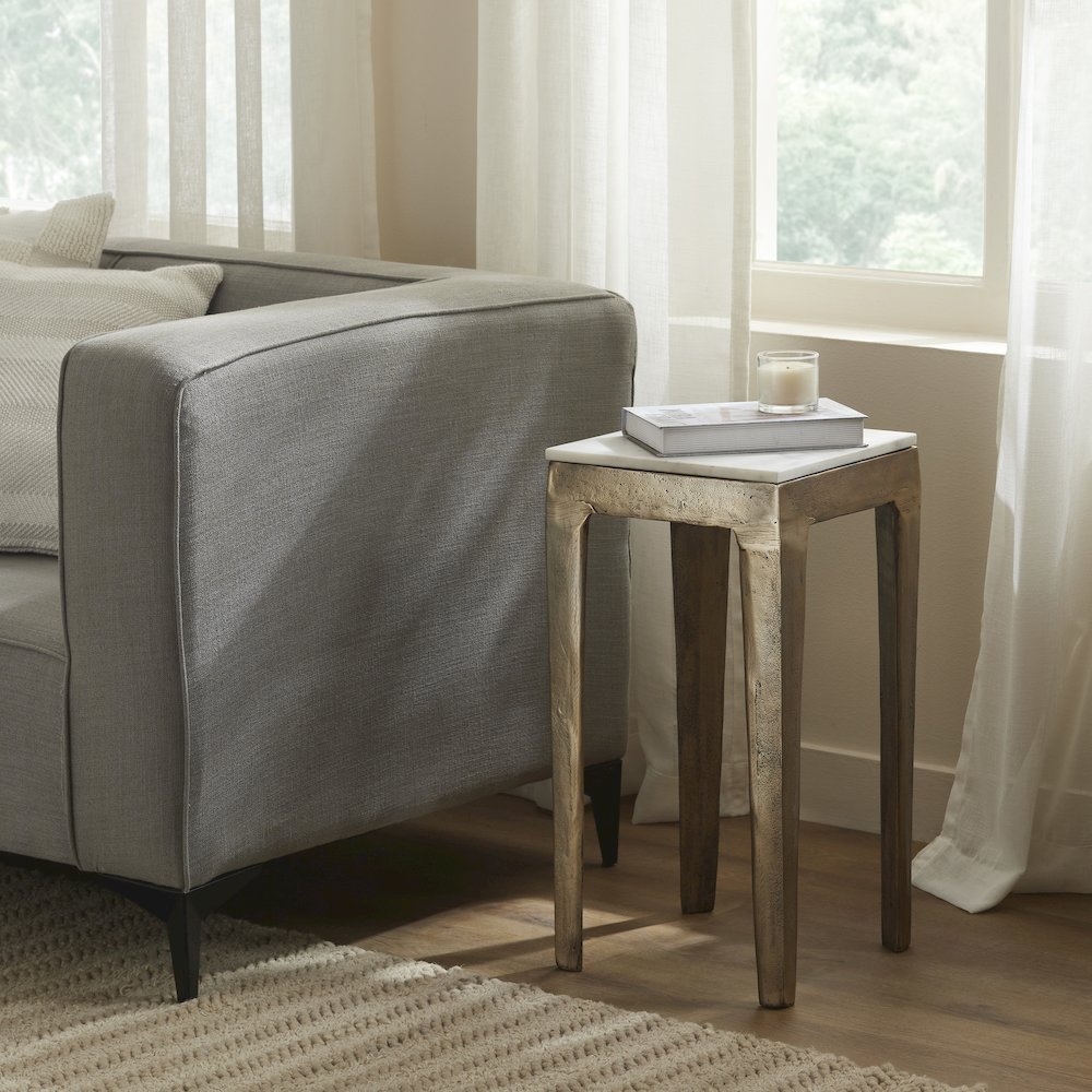 Abby Side Table In Cream Color. Picture 2