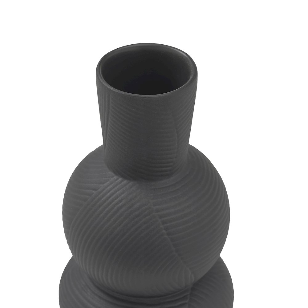 Icarus Vase In Black Color. Picture 3