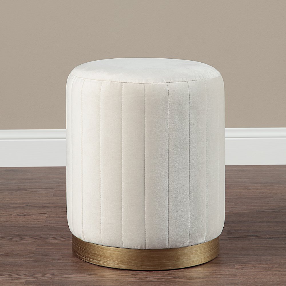 Baylor Ottoman In Cream Color. Picture 2