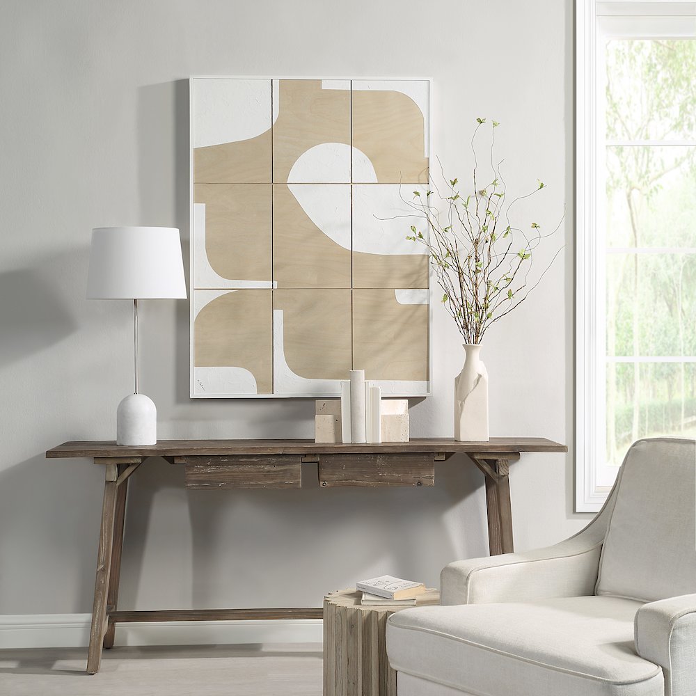 Erula 48" Wide Wall Art, Matte White. Picture 2