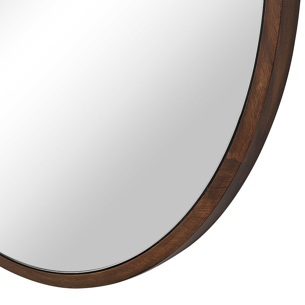Modi 30" H x 30" W Wall Mirror, Brown. Picture 5
