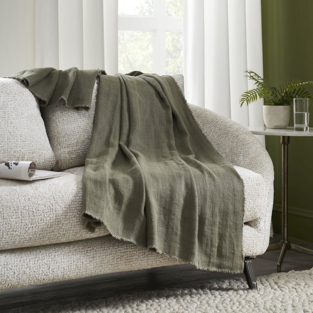 Vernier 70X50 Throw Blanket, Dark Green. Picture 3