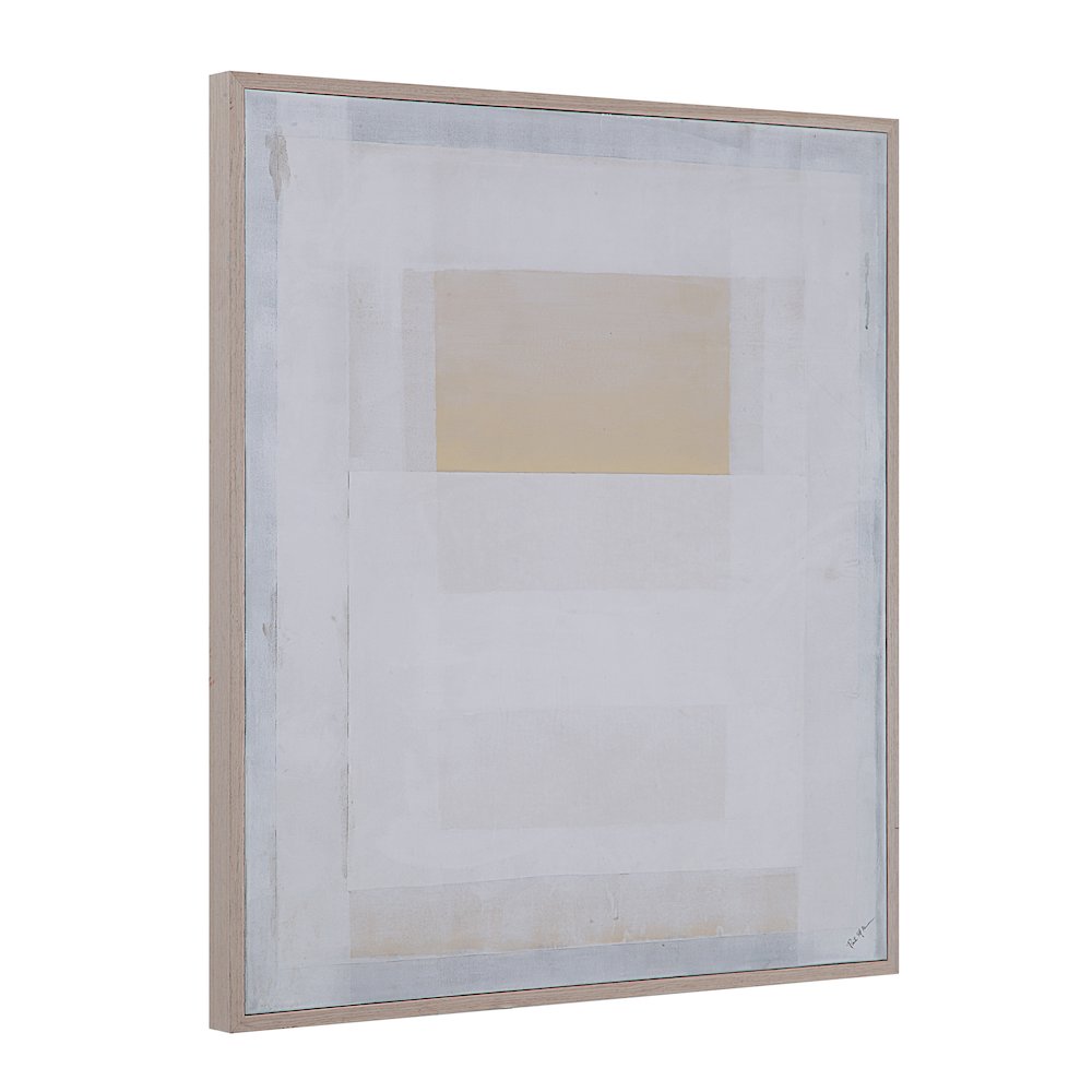 Morgen 35" Wide Canvas Art With Wood Frame, Cream. Picture 3