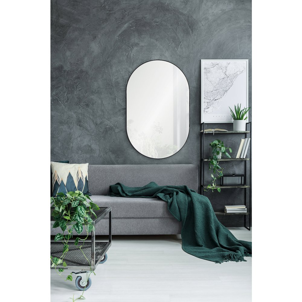 Webster 26 in. x 40 in. Oval Framed Mirror. Picture 2