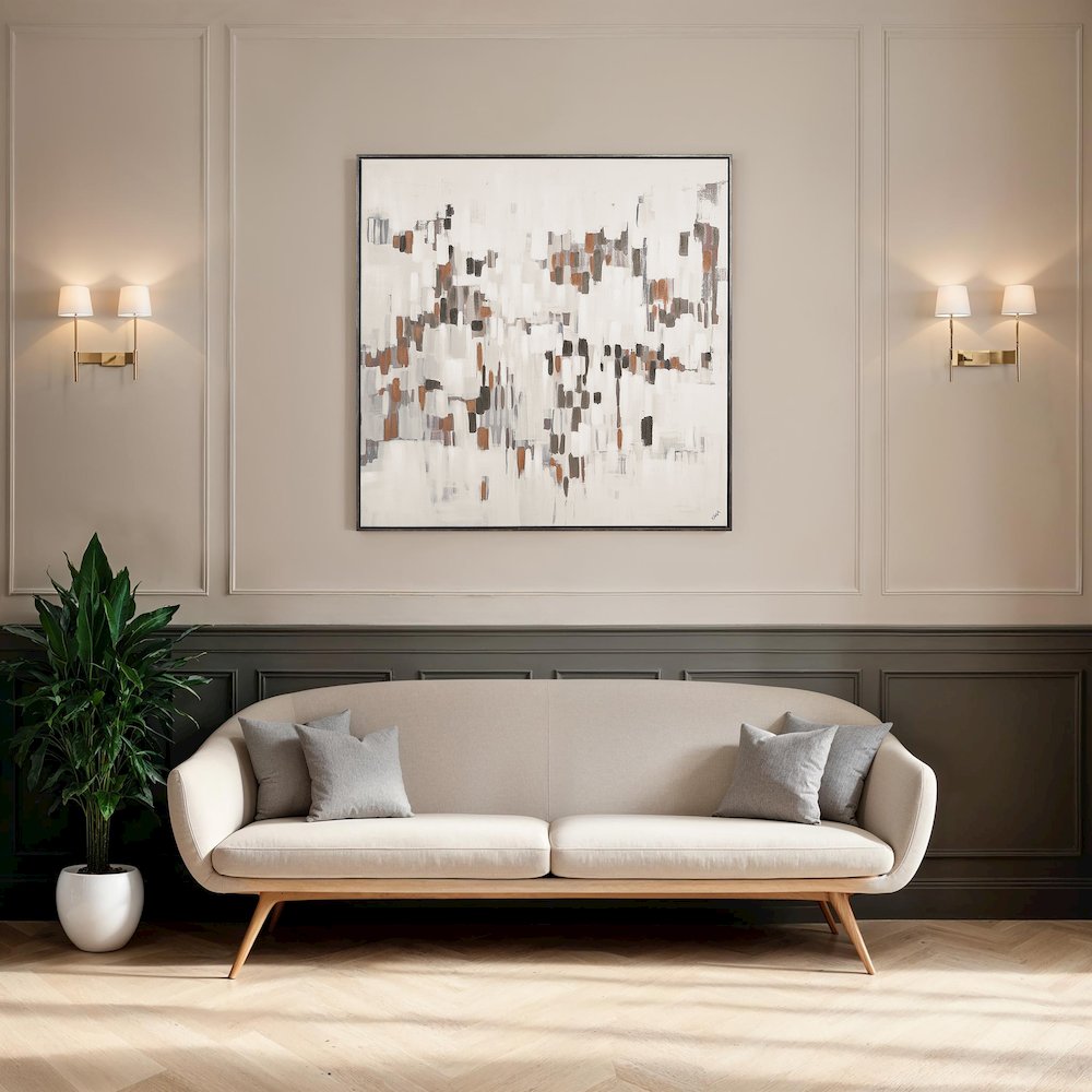 Malva 40" H x 40" W Canvas Art, Beige. Picture 2