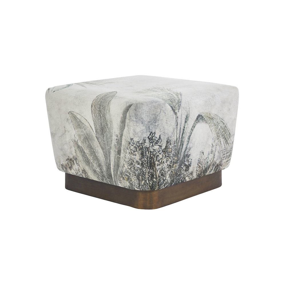 Tangle Indoor Poly-Velvet Ottoman, Print. Picture 1