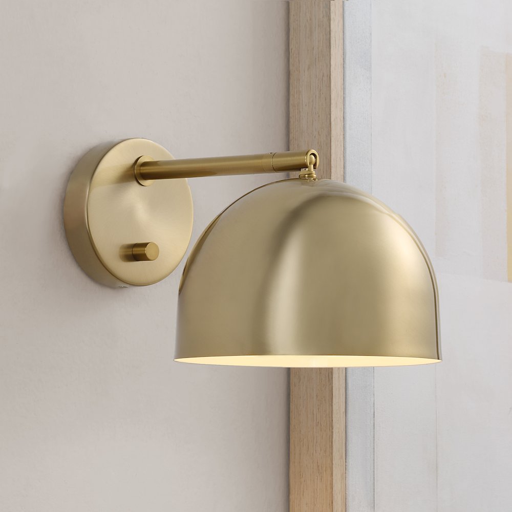 Conali 8" Burnished Brass 1-Light Wall Sconce. Picture 2