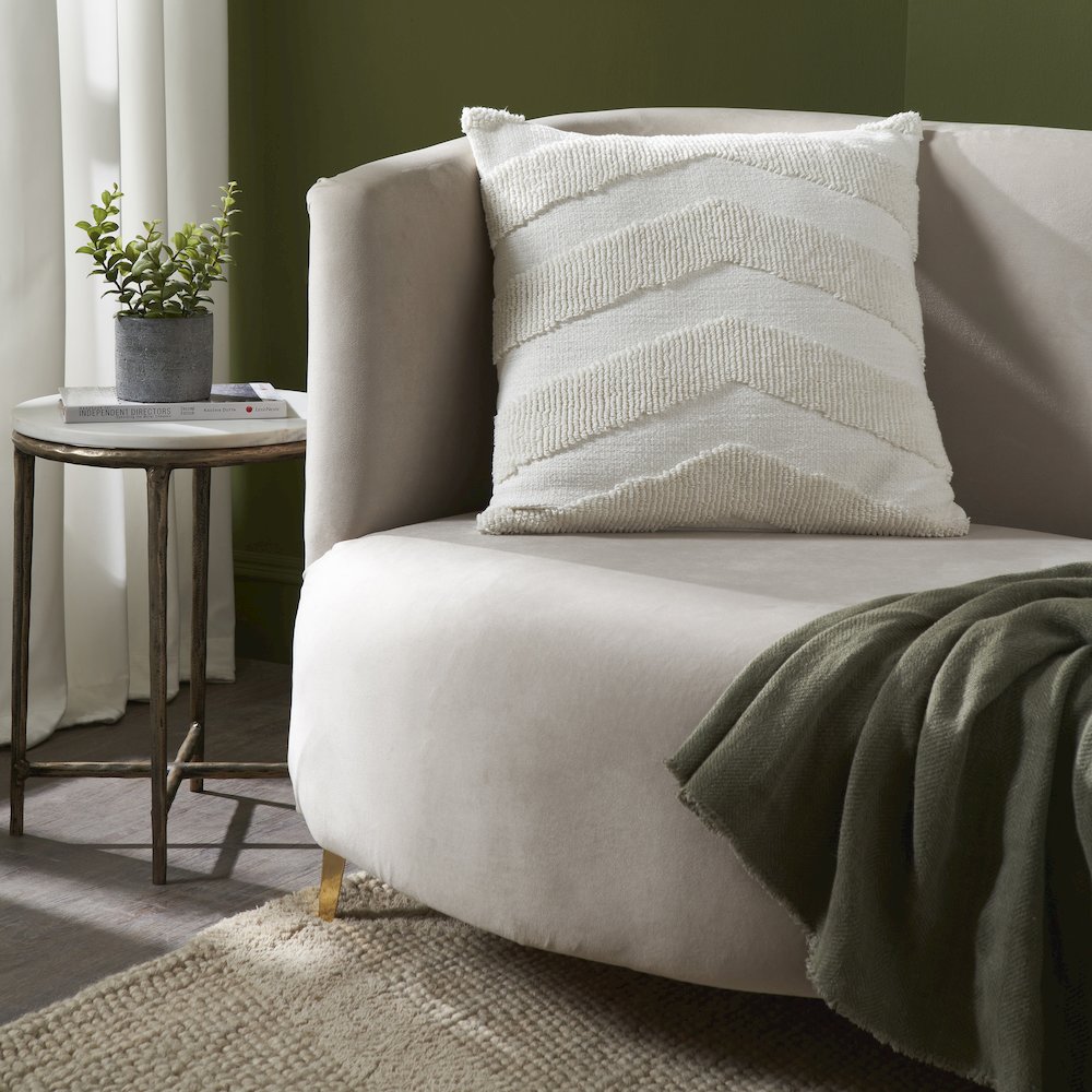 Chiara 20X20 Indoor Pillow, Ivory. Picture 2