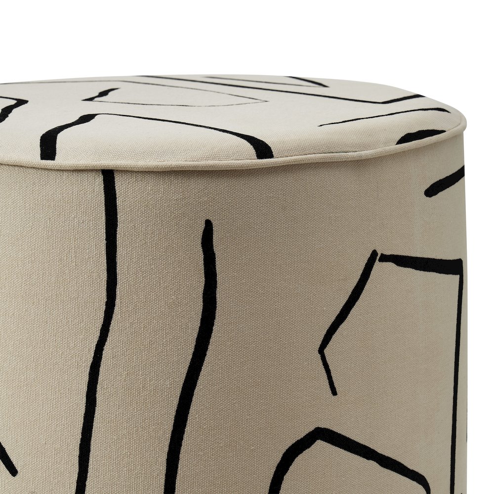 Rachelle Indoor Cotton Stool, Cream. Picture 4