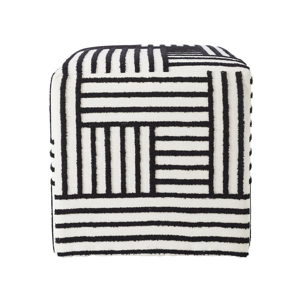 Monti Cube Ottoman In White Color. Picture 1