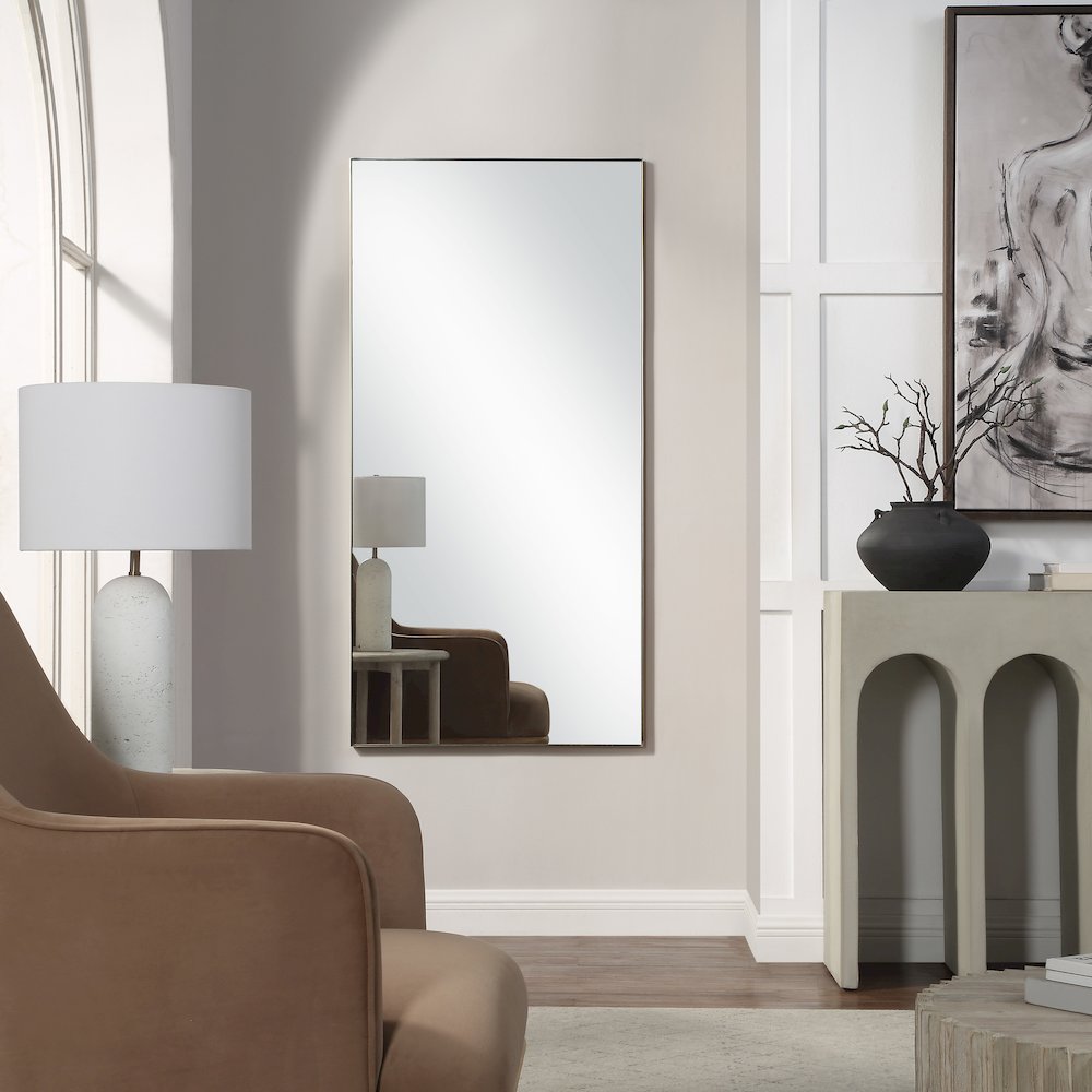 Orrin 60" H x 30" W Wall Mirror, Yellow. Picture 2