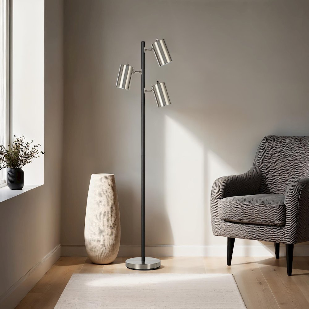 Meandros 63.5" Height Floor Lamp, Grey. Picture 2