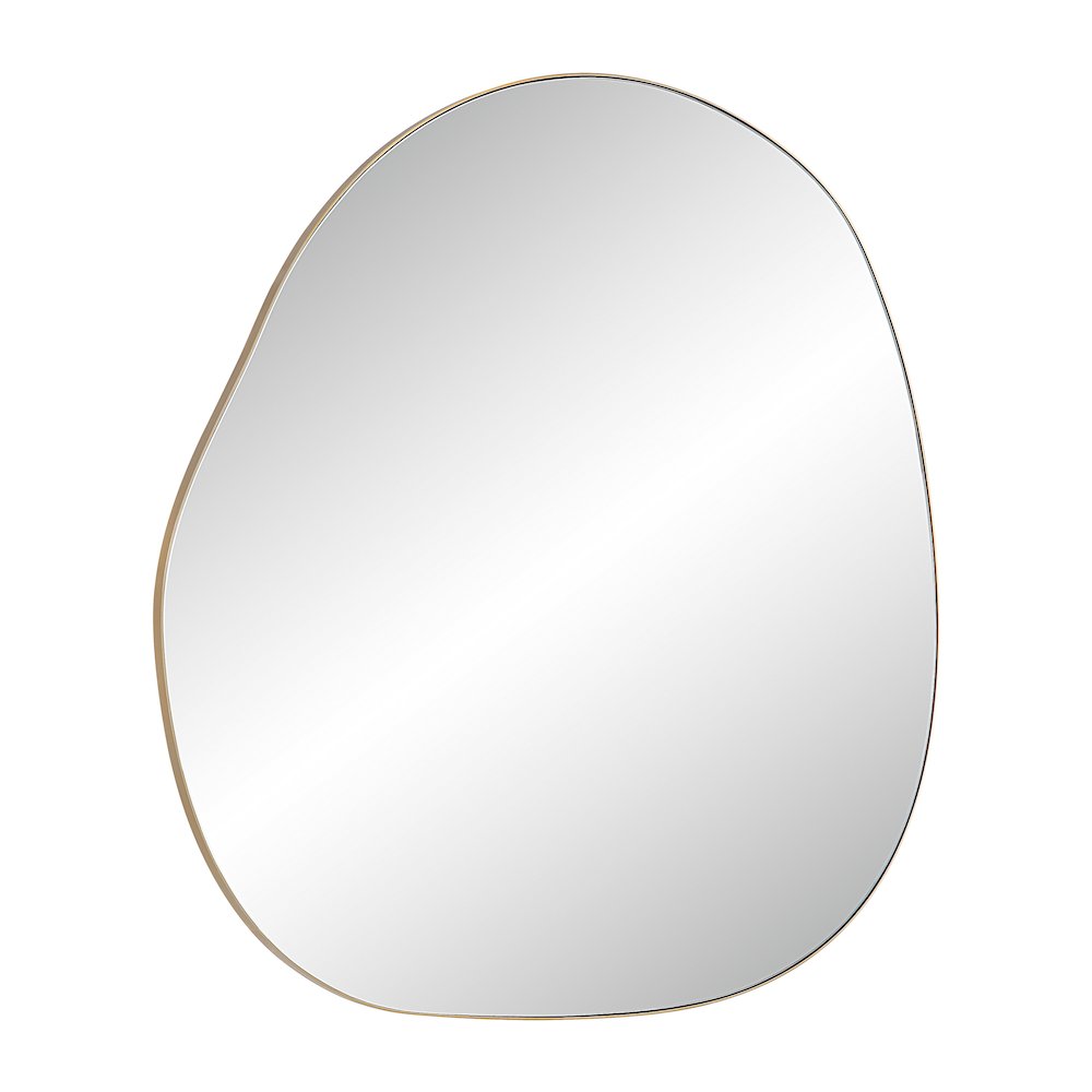 Peony 45" Tall Irregular Round Mirror, Burnished Brass. Picture 2