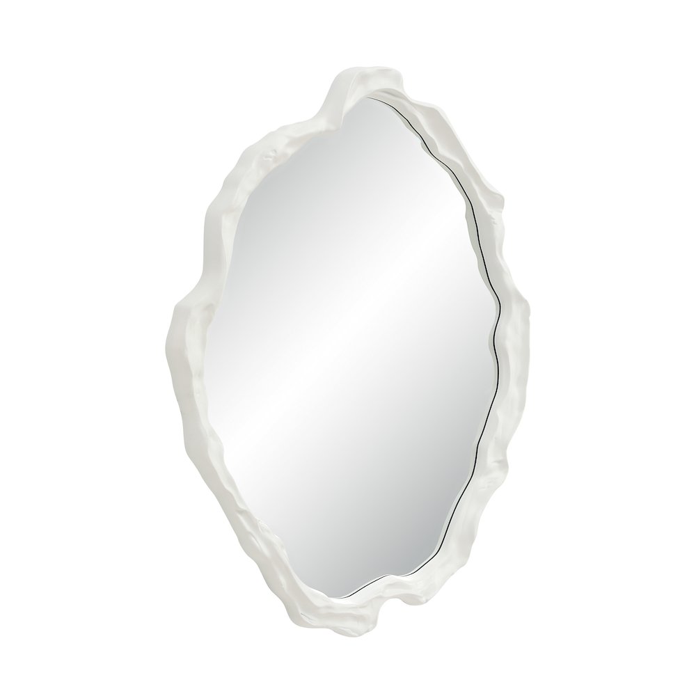 Tida 40" Tall Irregular Mirror, Matte White. Picture 2