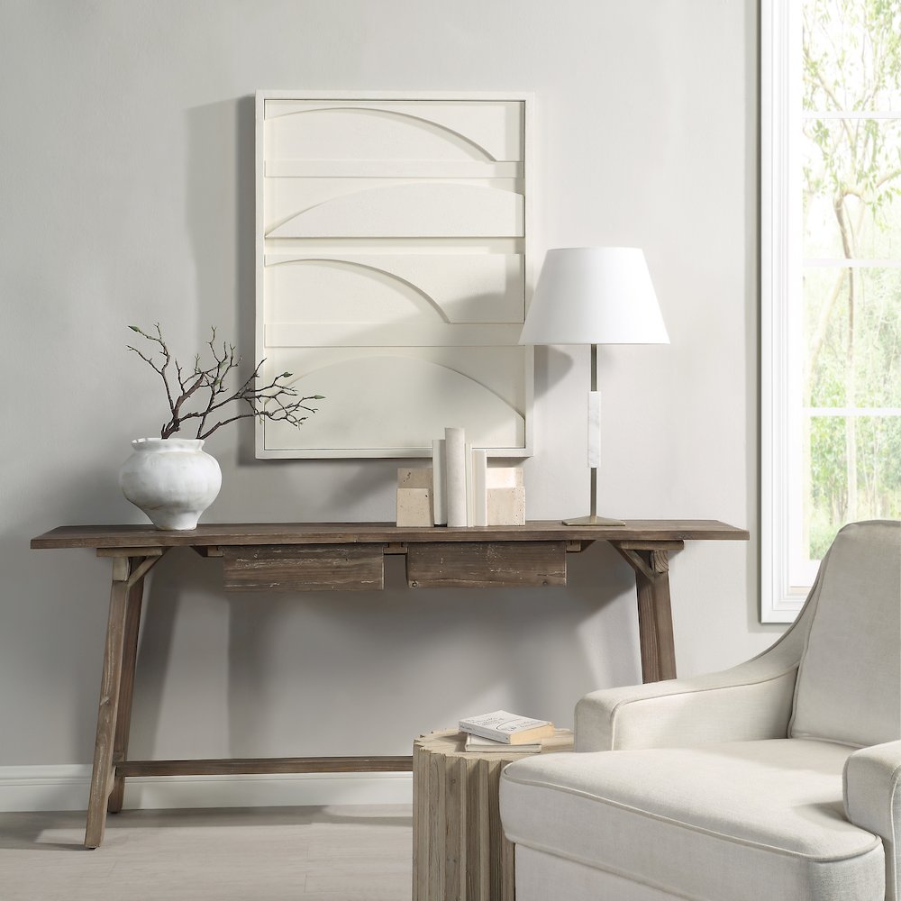Cadieux 30" Wide Wall Decor, Matte White. Picture 2